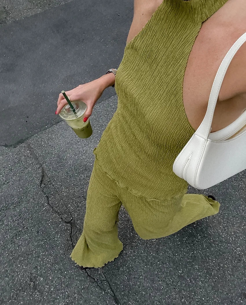 Green Summer Pants Set
