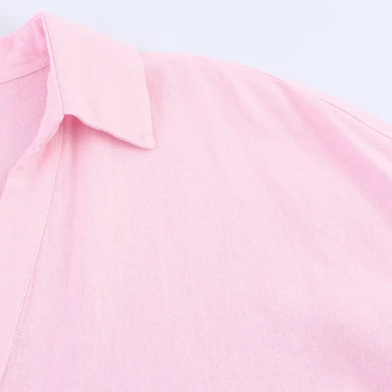Women's Loose Casual Wide Sleeve Button up Blouse