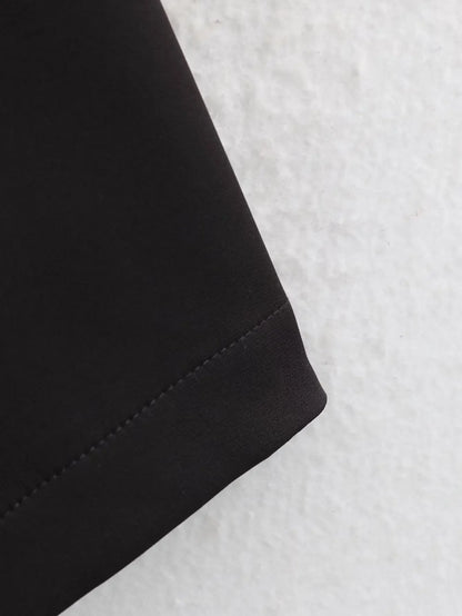 Elegant Solid Color Puff Sleeve Dress
