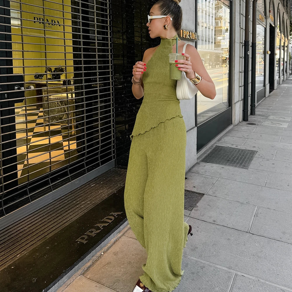 Green Summer Pants Set