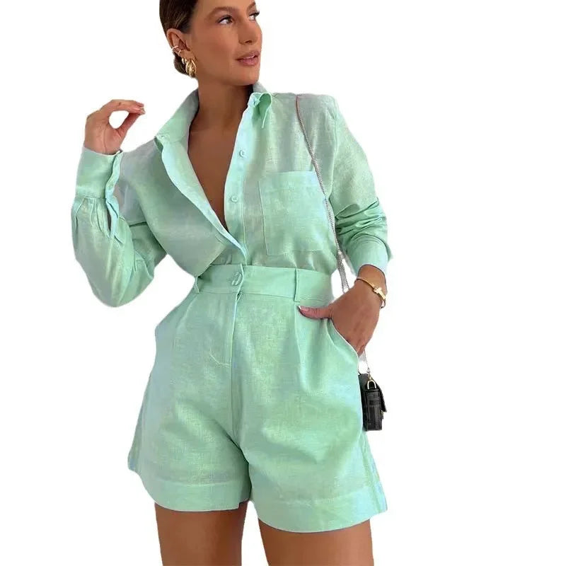 Long Sleeve 2-Piece Short Set