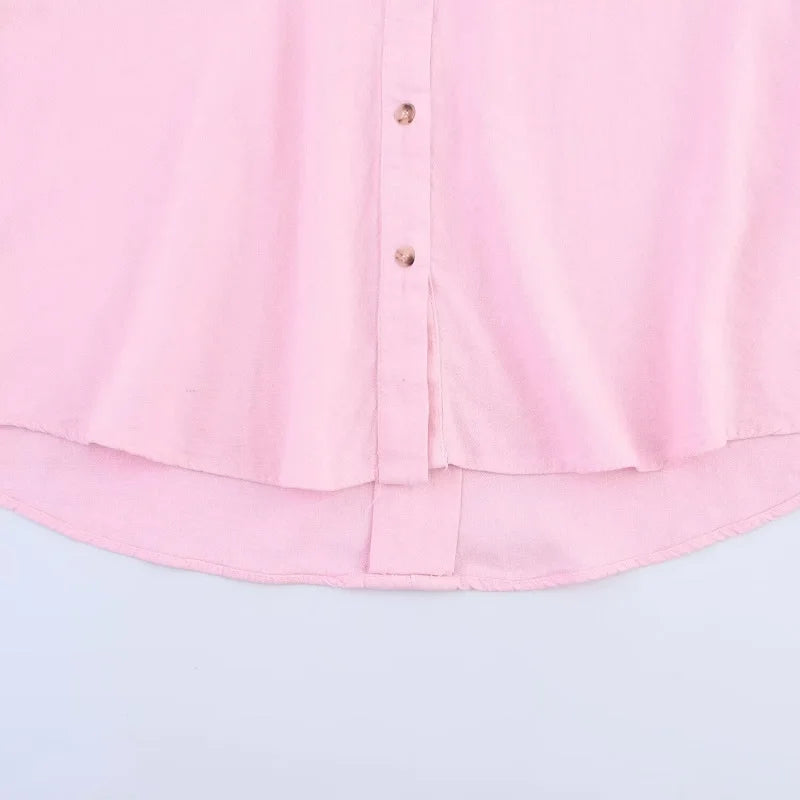 Women's Loose Casual Wide Sleeve Button up Blouse