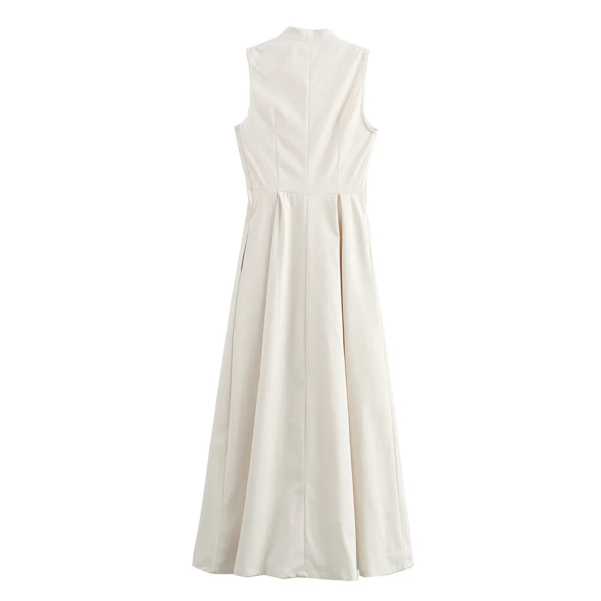Long Sleeveless Zip-up Maxi Dress