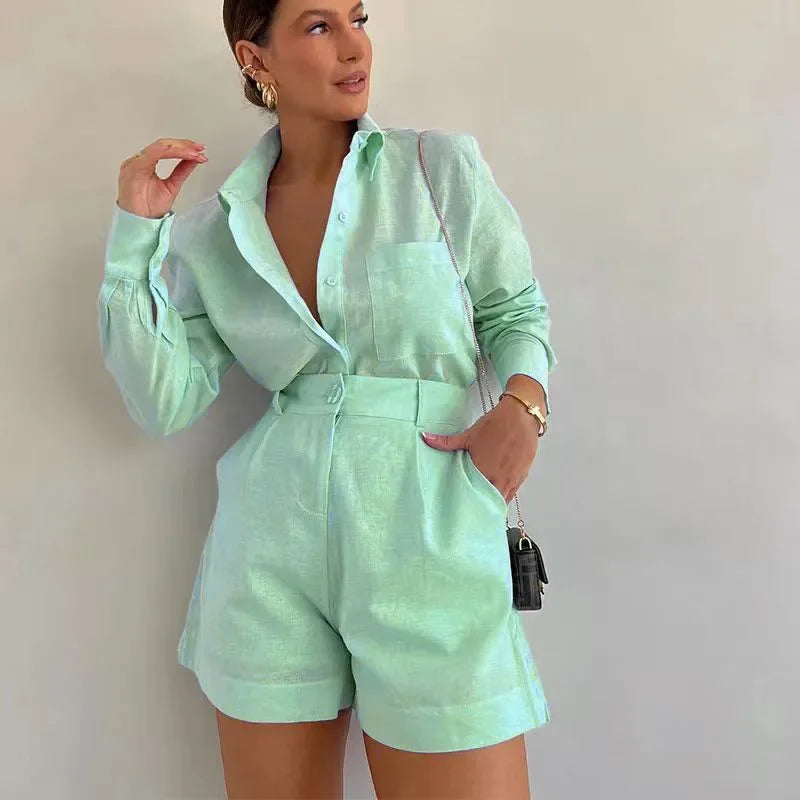 Long Sleeve 2-Piece Short Set