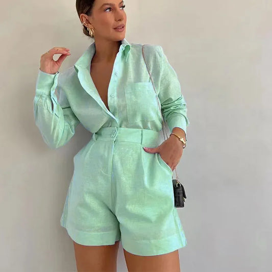 Long Sleeve 2-Piece Short Set