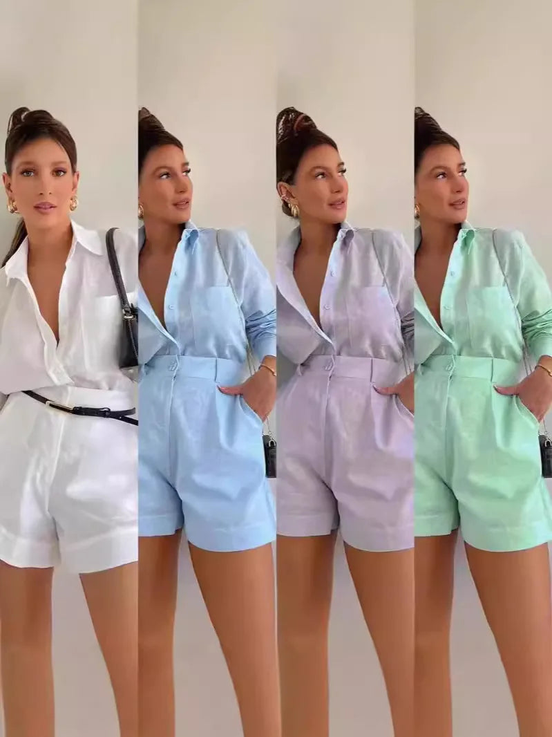 Long Sleeve 2-Piece Short Set