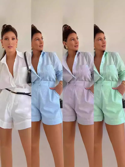 Long Sleeve 2-Piece Short Set