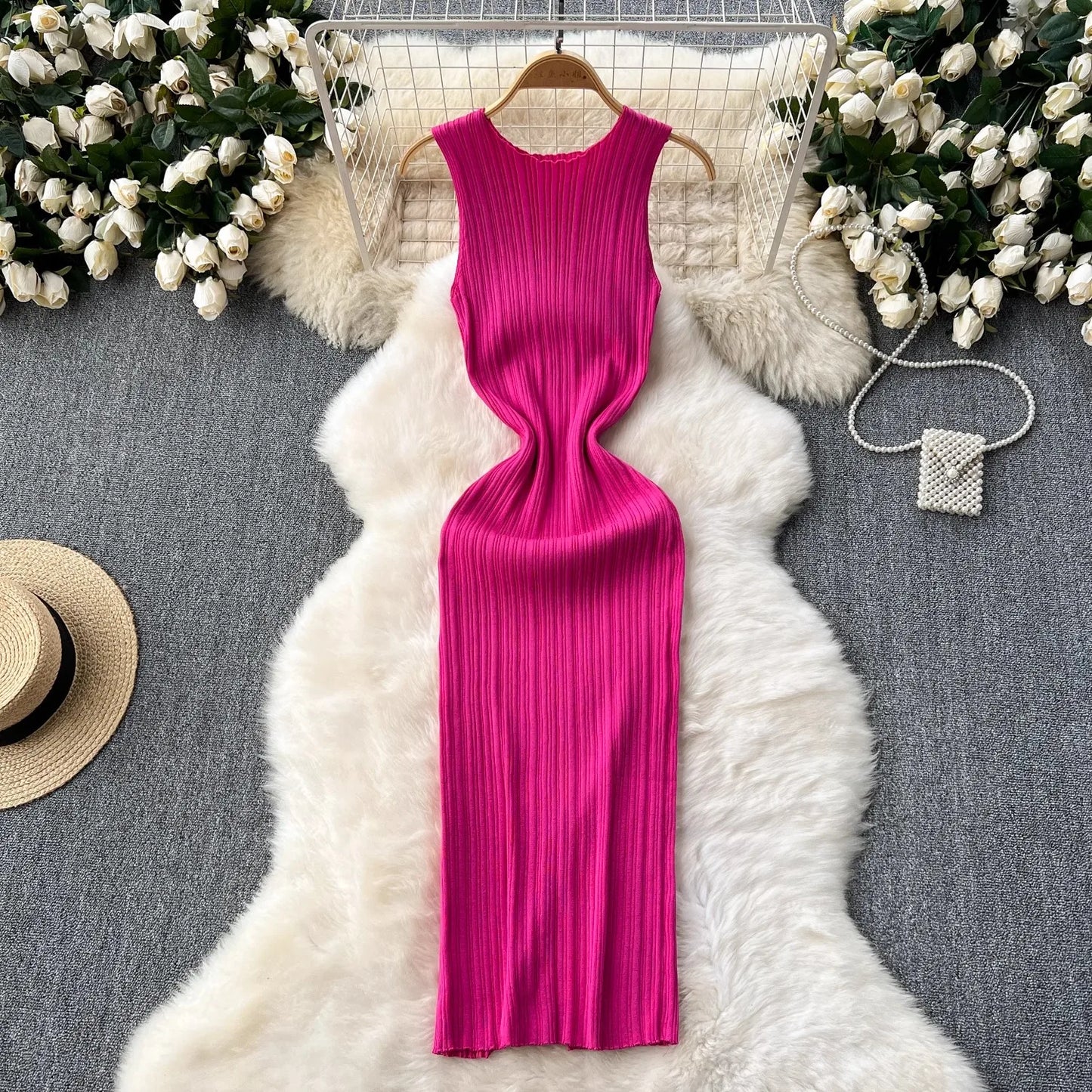 Chic Ribbed Maxi Dress