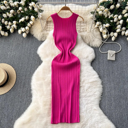 Chic Ribbed Maxi Dress