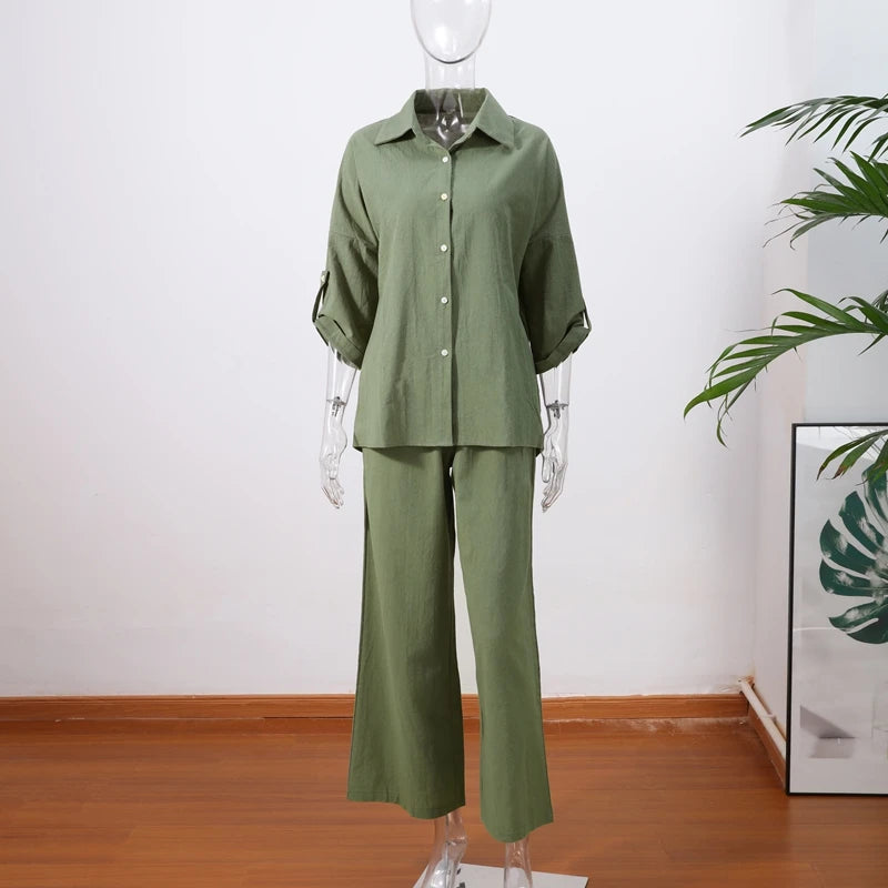 Cotton Linen Oversize Two-Piece Set