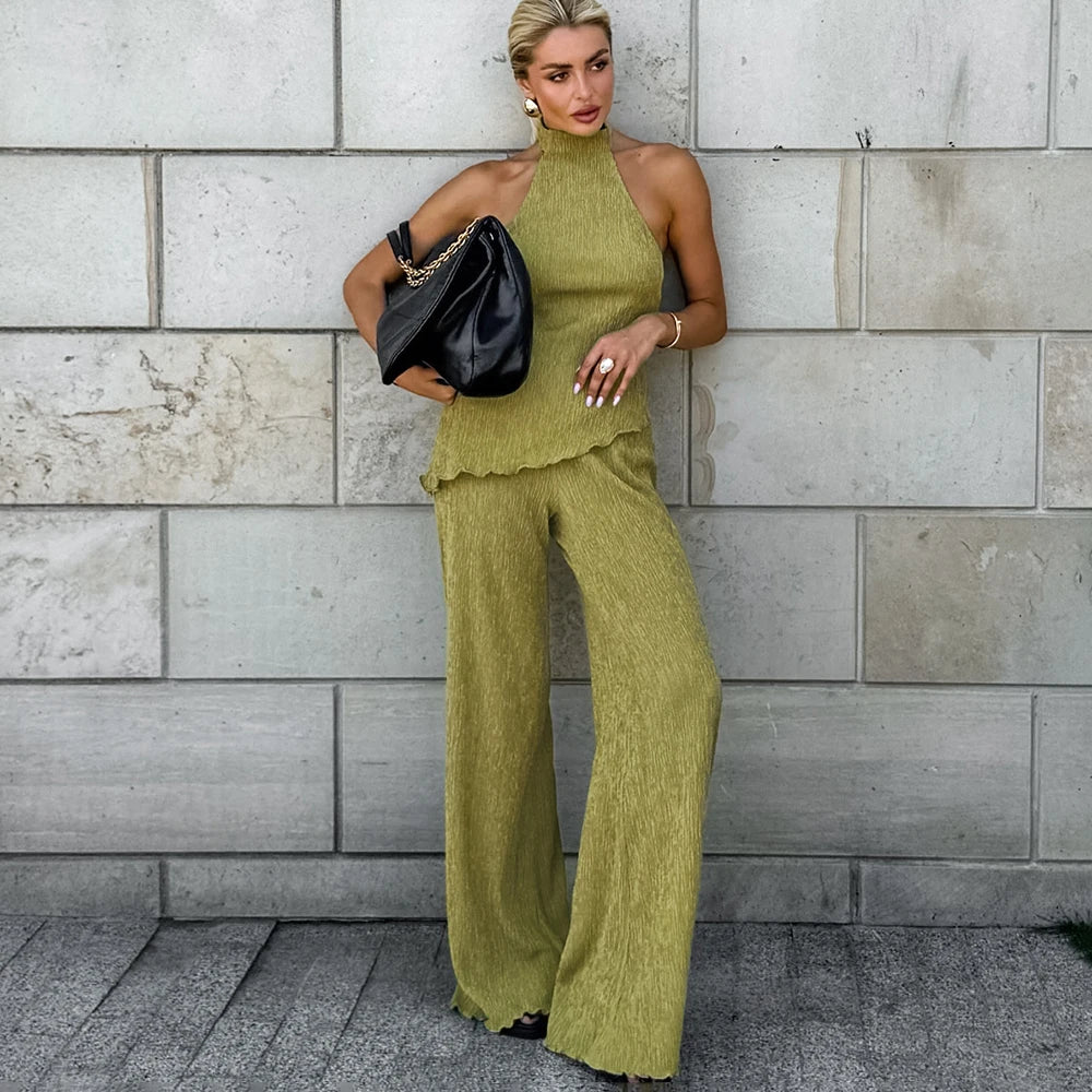 Green Summer Pants Set