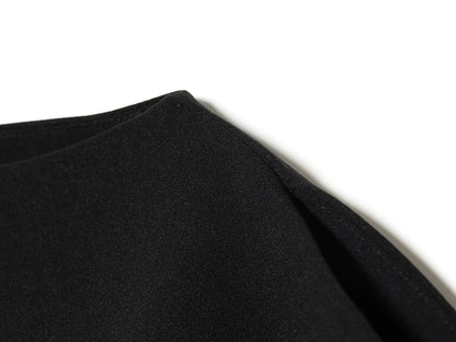 Elegant Asymmetrical Hem Solid Puff Sleeve Blouse