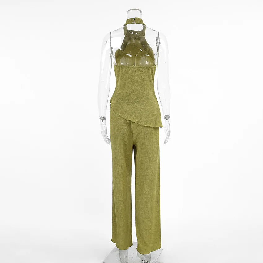 Green Summer Pants Set