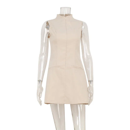 Sleeveless Zip-Up Dress