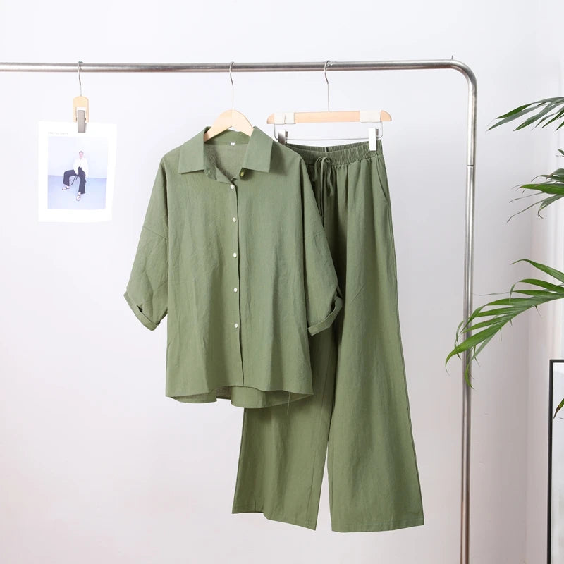 Cotton Linen Oversize Two-Piece Set