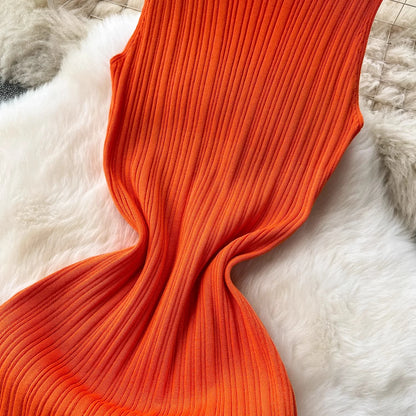 Chic Ribbed Maxi Dress
