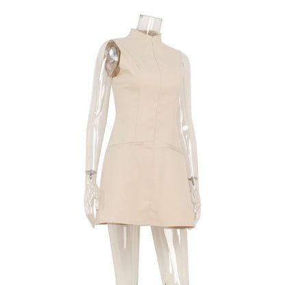 Sleeveless Zip-Up Dress