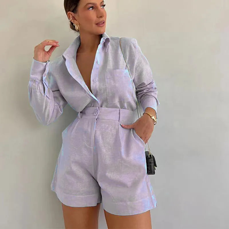 Long Sleeve 2-Piece Short Set