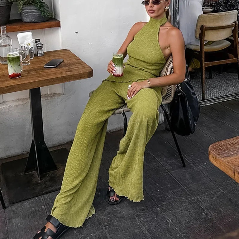 Green Summer Pants Set