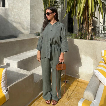 Cotton Linen Oversize Two-Piece Set