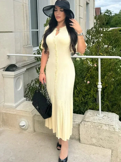 Women Elegant Knitted Long Dress