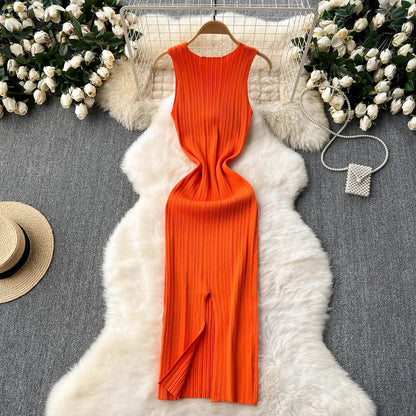 Chic Ribbed Maxi Dress
