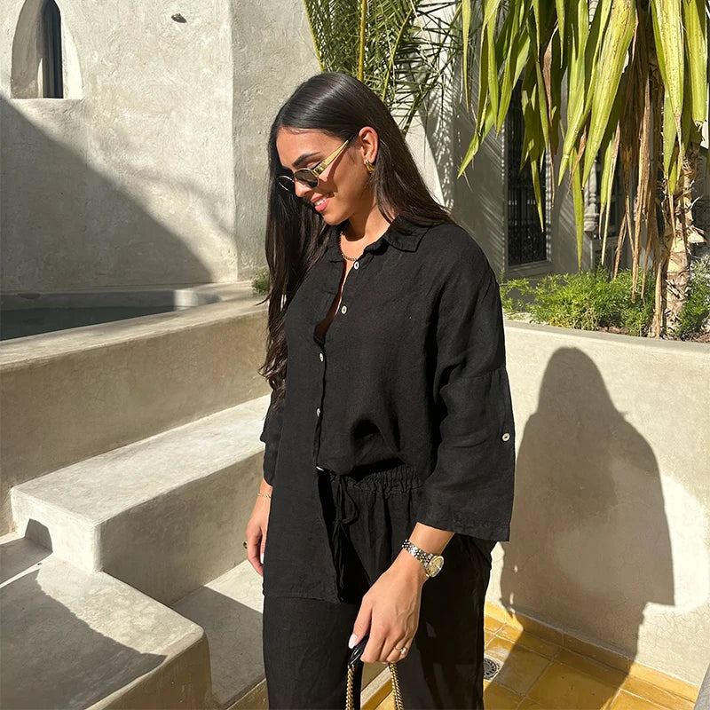 Cotton Linen Oversize Two-Piece Set