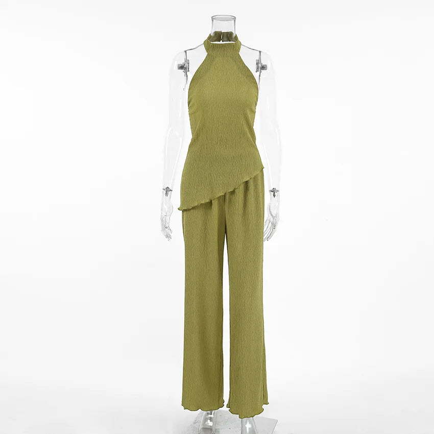 Green Summer Pants Set