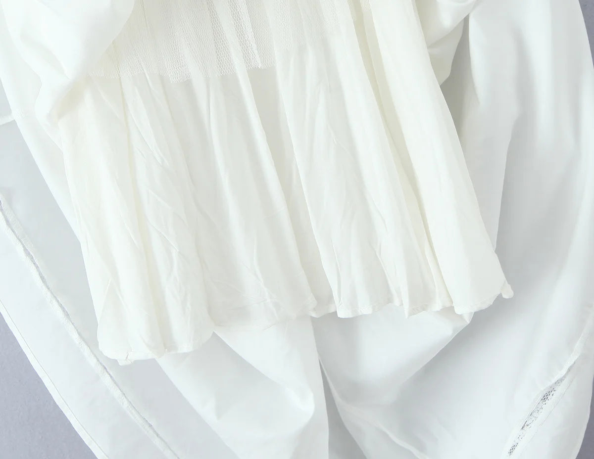 White Bow Strap Sleeveless Dress