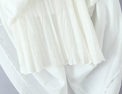 White Bow Strap Sleeveless Dress
