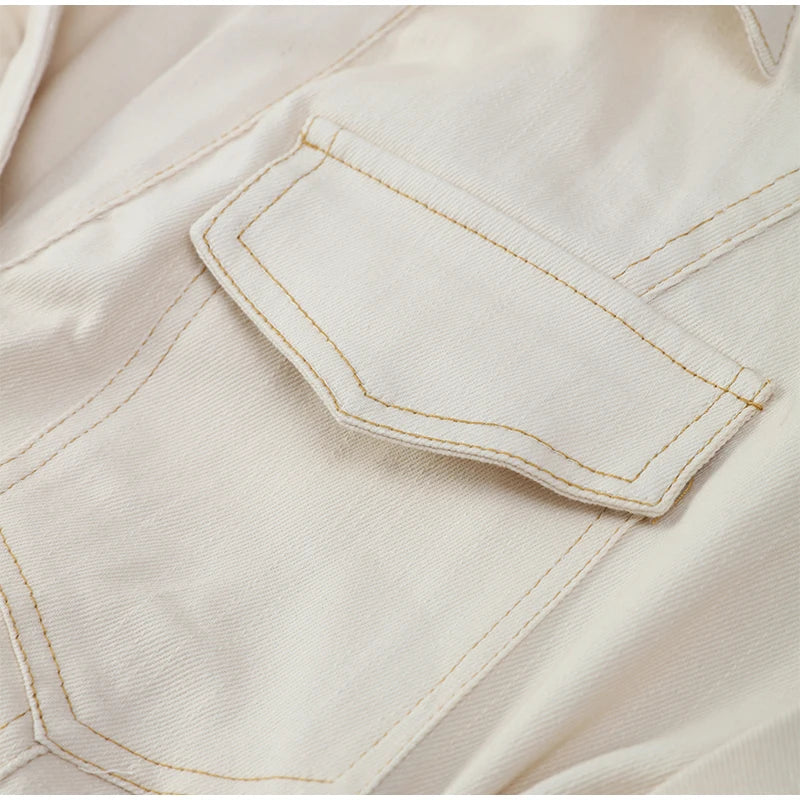 White Sleeveless Collared Denim Maxi Dress