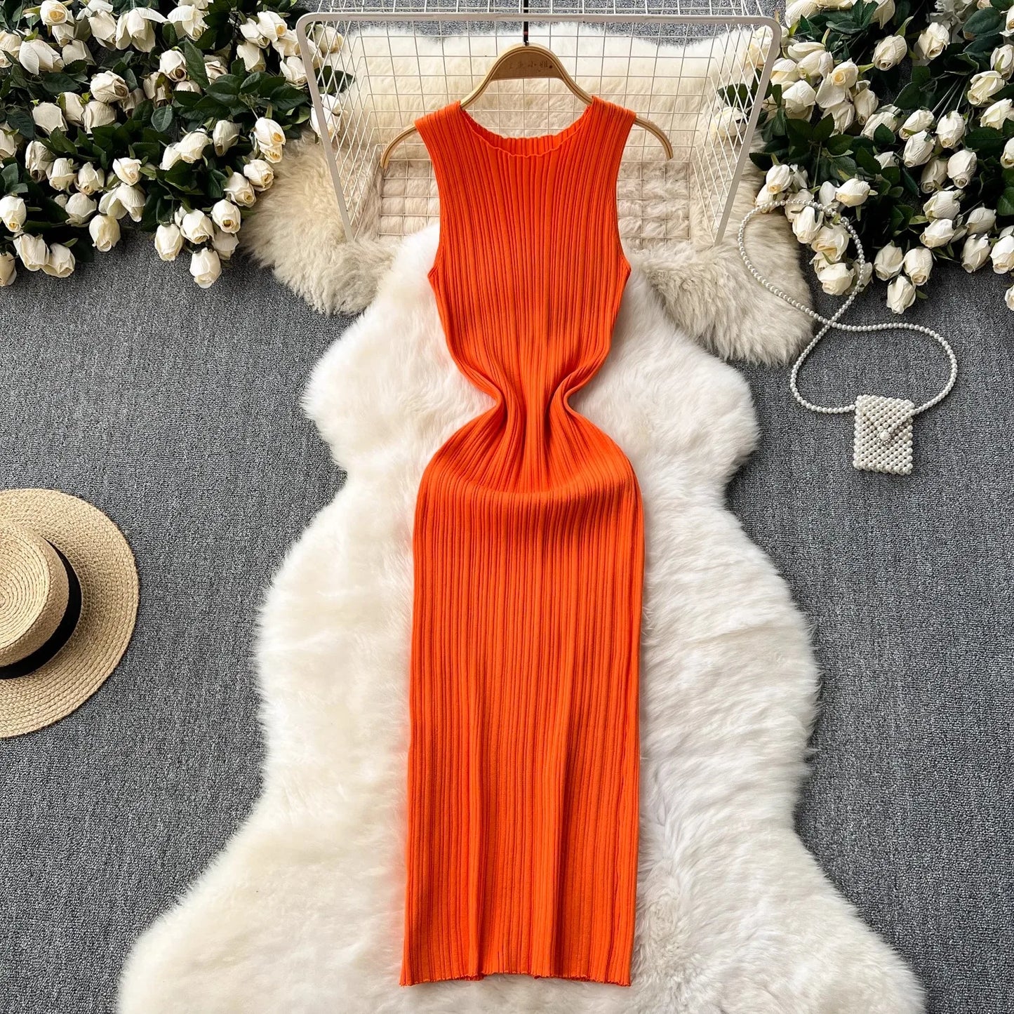 Chic Ribbed Maxi Dress