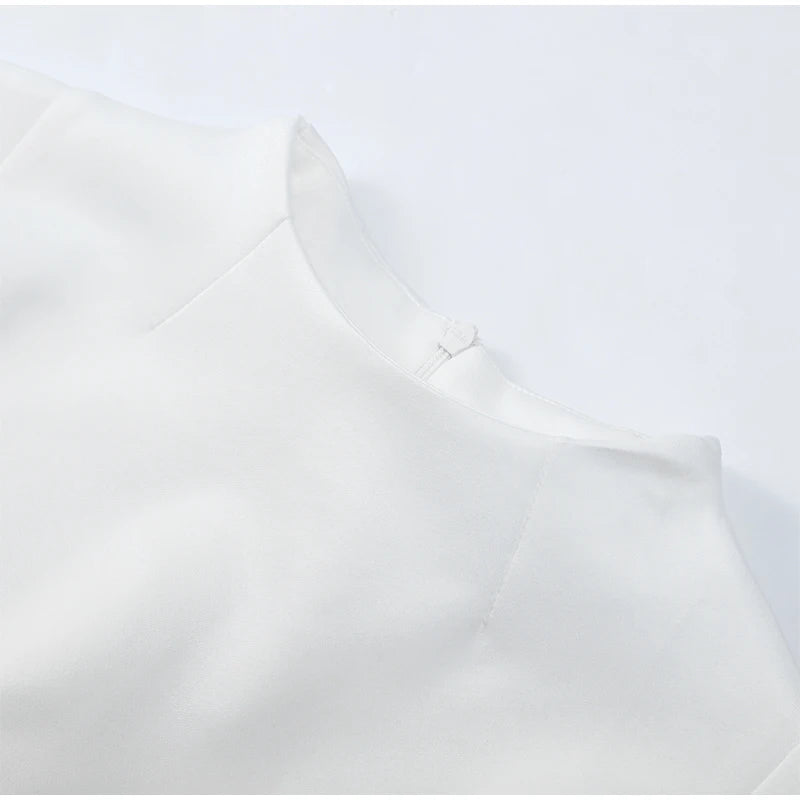 Elegant Solid Shawl Waist Cinching Dress