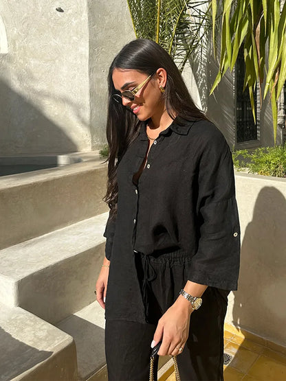 Cotton Linen Oversize Two-Piece Set