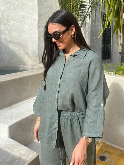 Cotton Linen Oversize Two-Piece Set