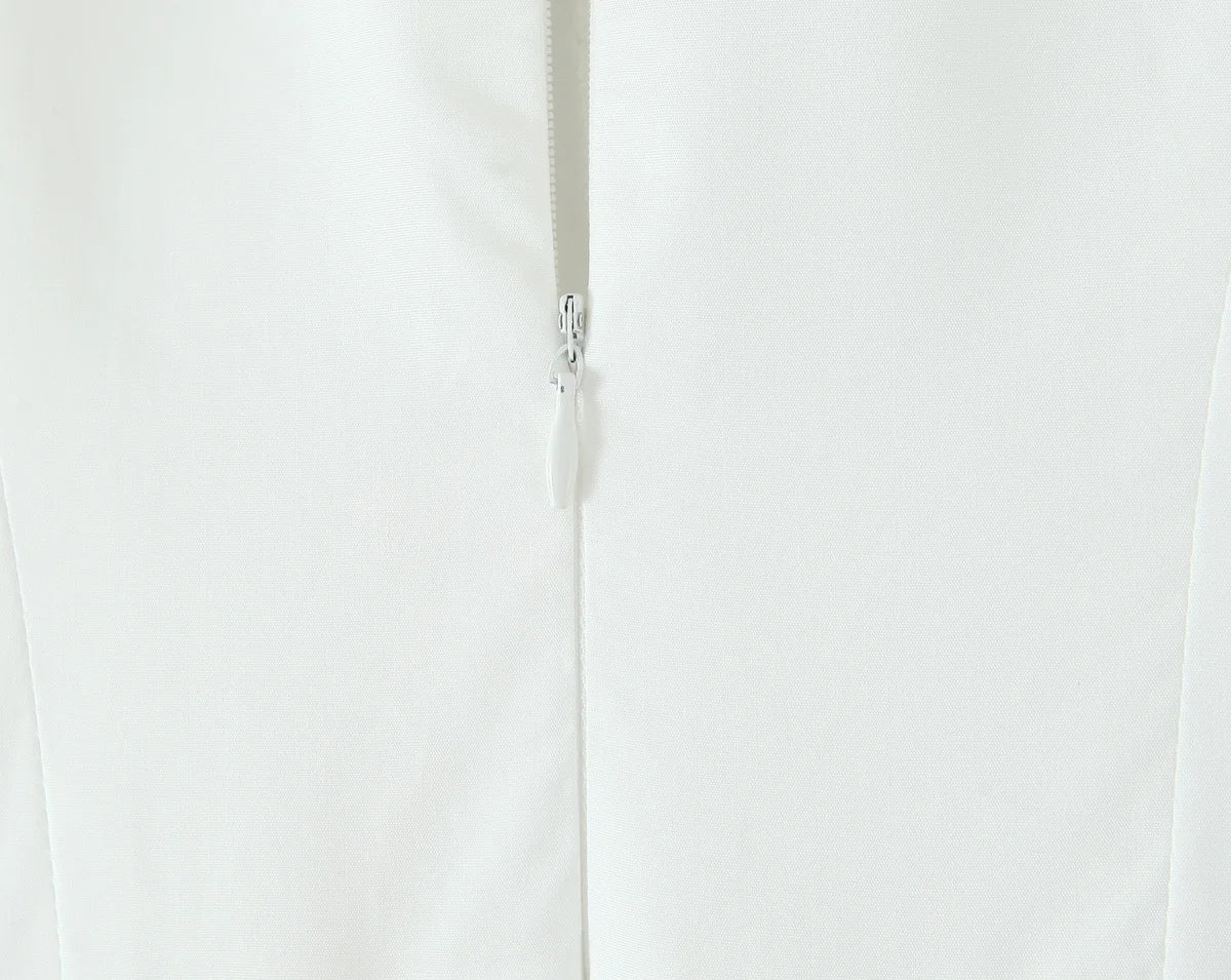 White Bow Strap Sleeveless Dress