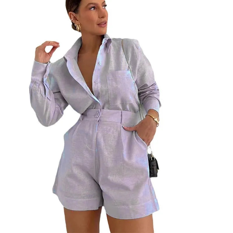 Long Sleeve 2-Piece Short Set