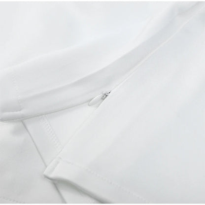 Elegant Solid Shawl Waist Cinching Dress
