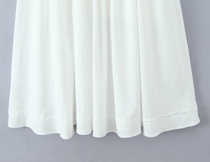 White Bow Strap Sleeveless Dress