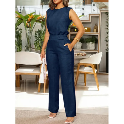 Sleeveless 2-piece Trouser Set