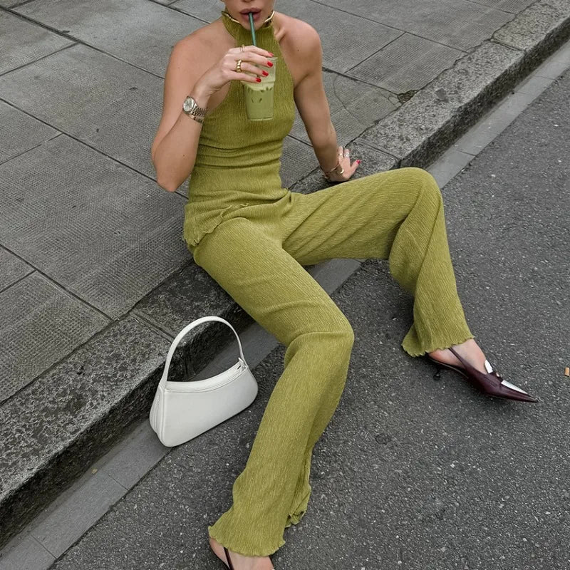 Green Summer Pants Set