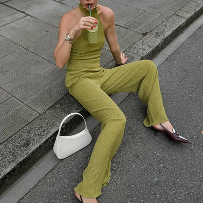 Green Summer Pants Set