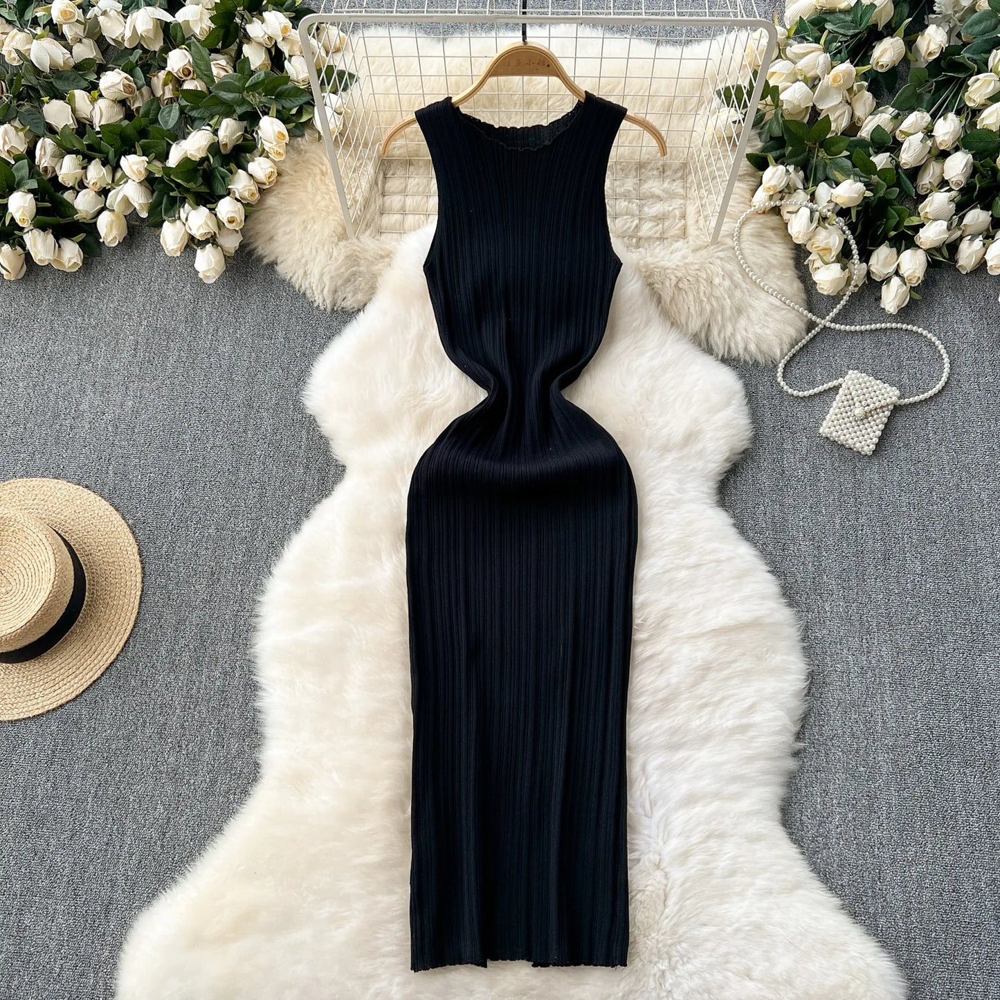 Chic Ribbed Maxi Dress