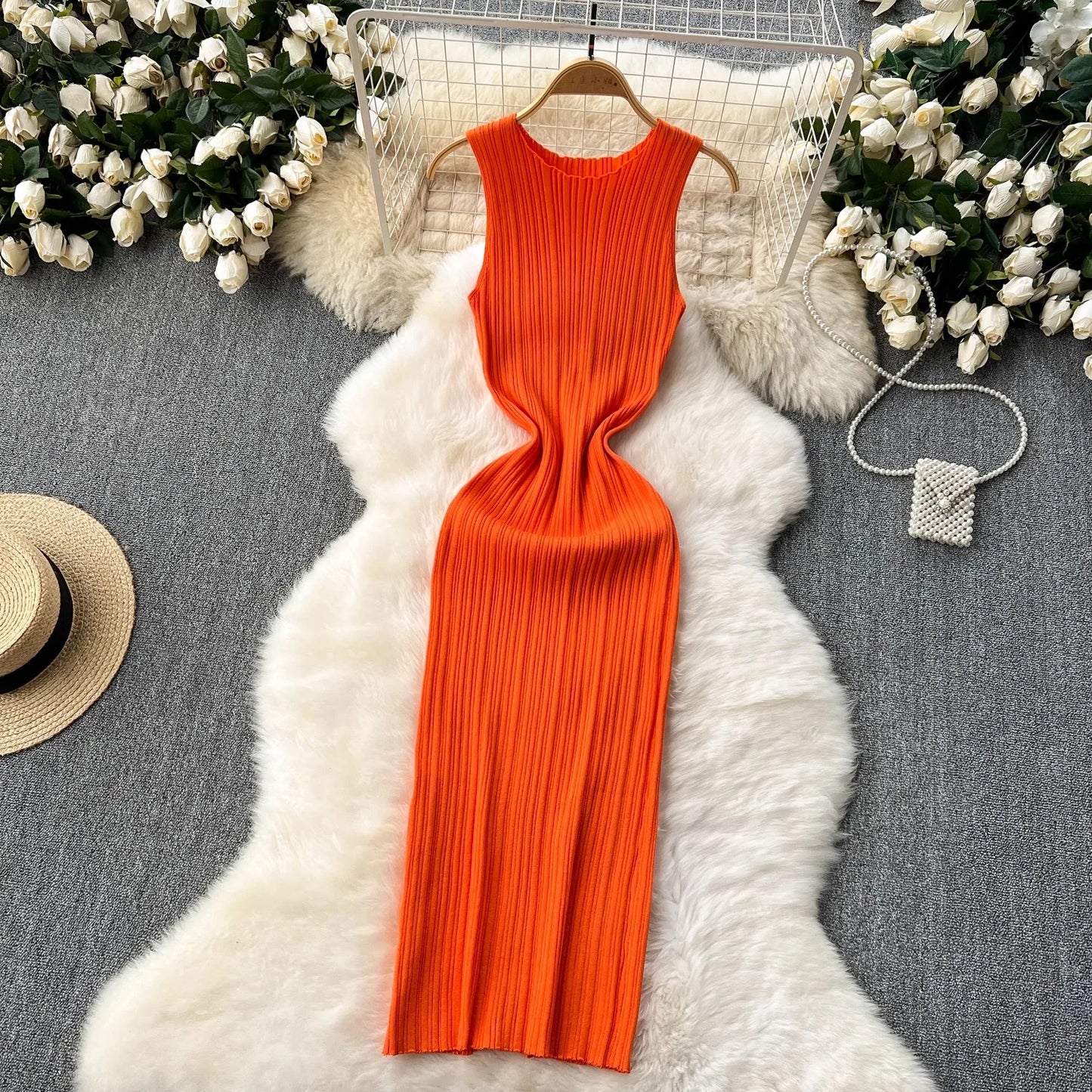 Chic Ribbed Maxi Dress