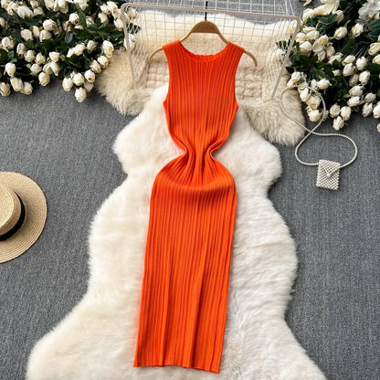 Chic Ribbed Maxi Dress