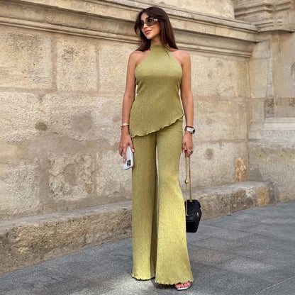 Green Summer Pants Set