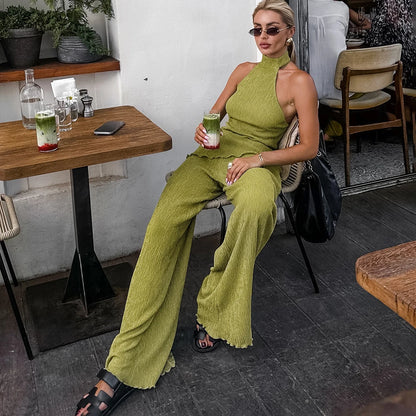 Green Summer Pants Set