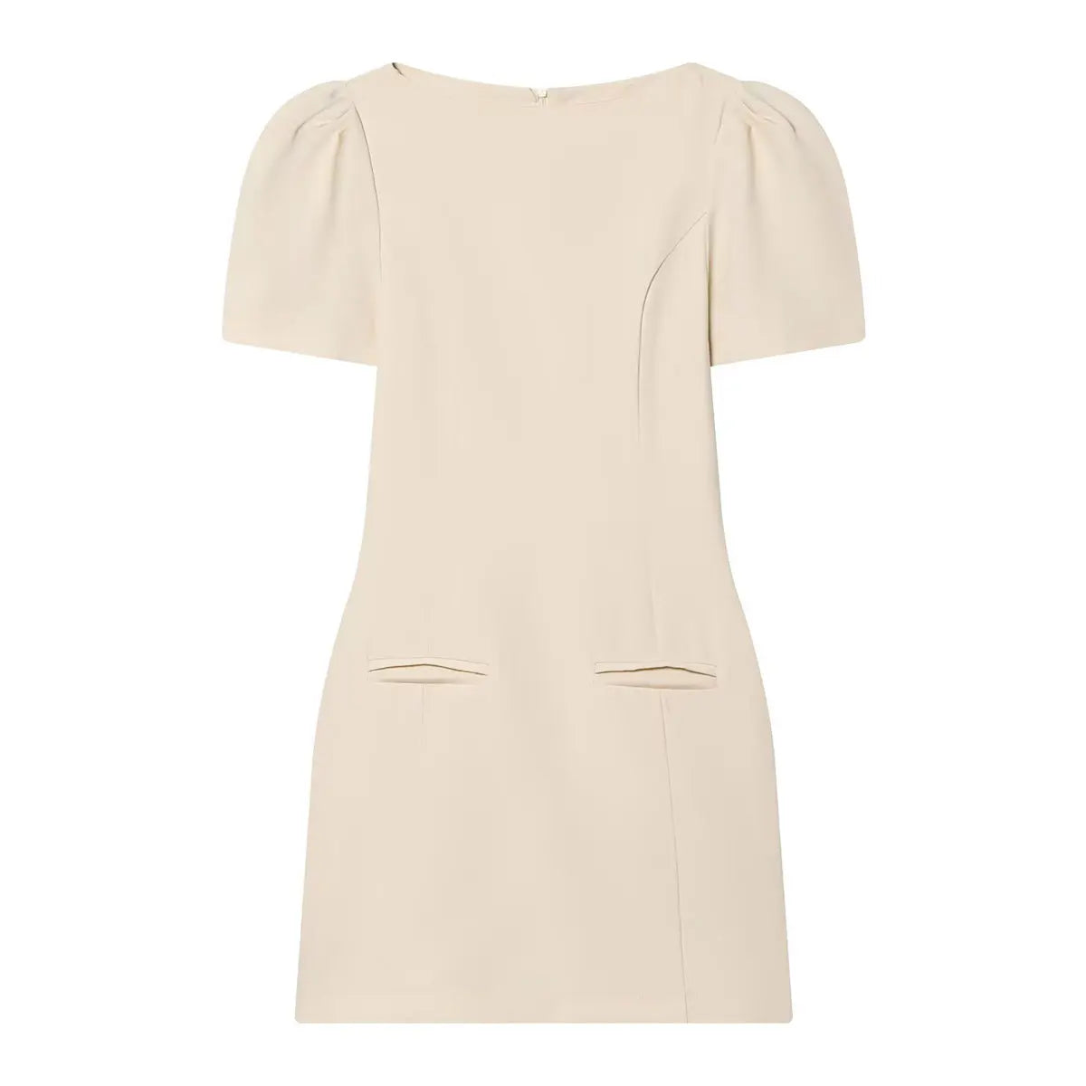 Elegant Solid Color Puff Sleeve Dress