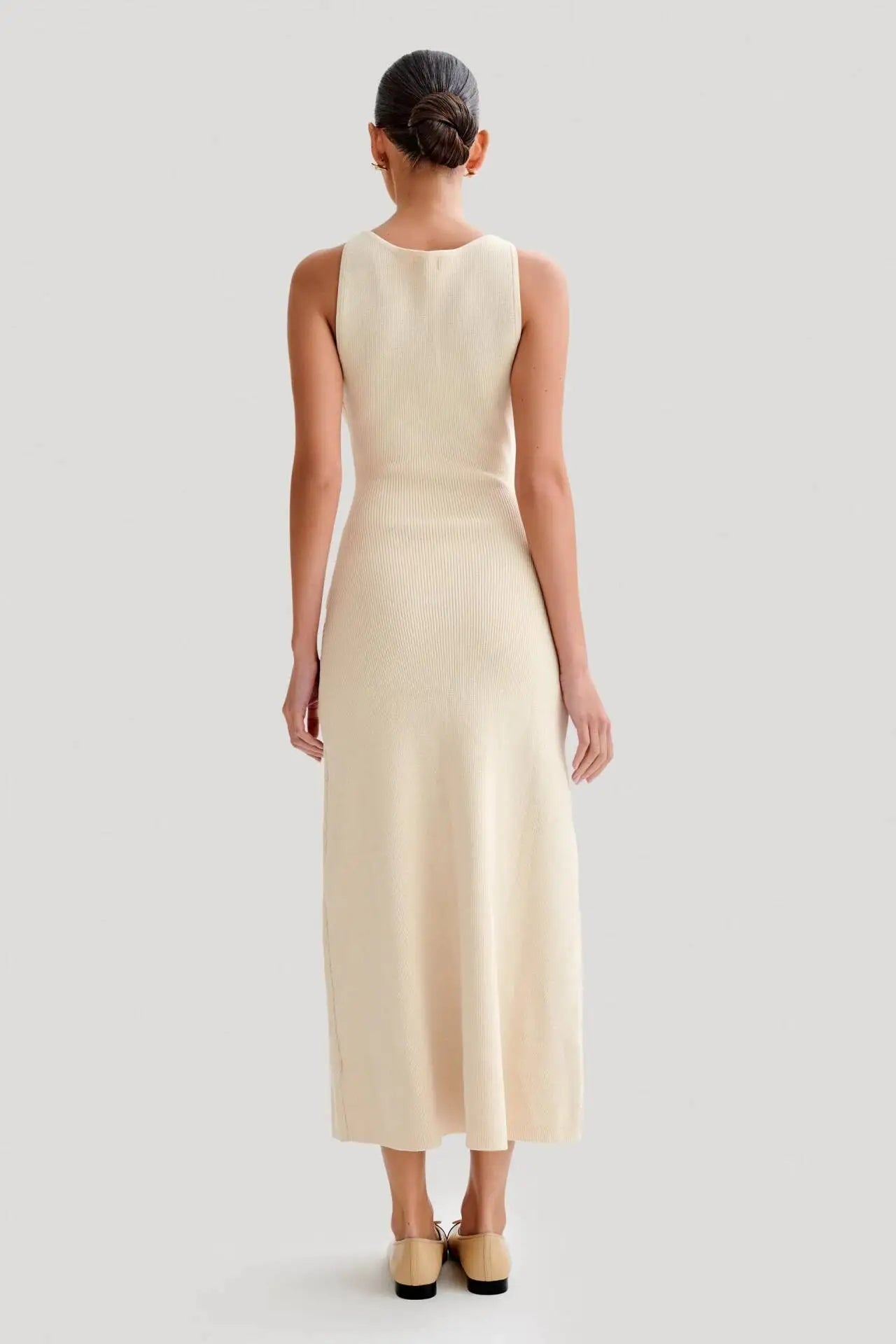 Knit Ribbed Sleeveless Cardigan Maxi dress