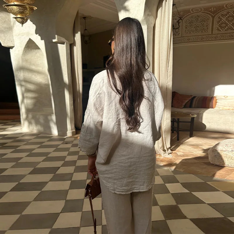Cotton Linen Oversize Two-Piece Set